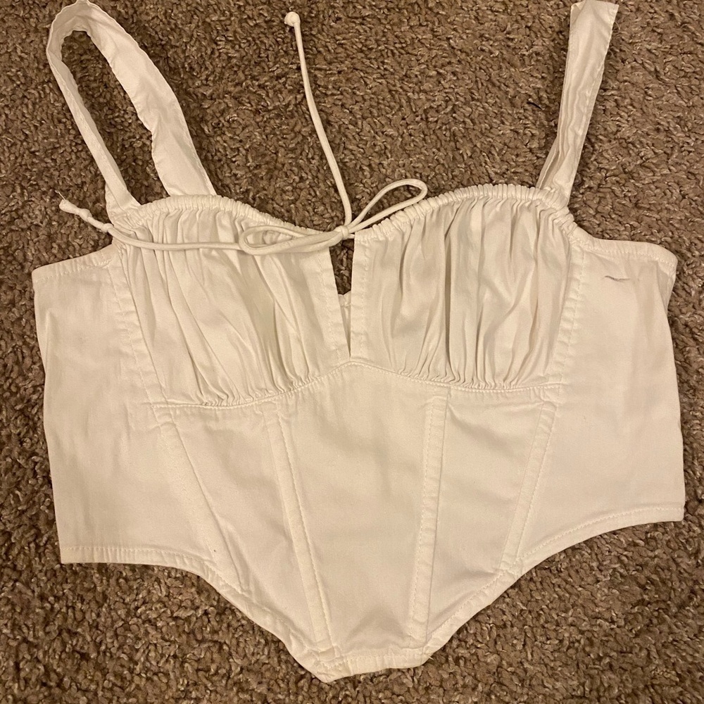 Whi te cotton candy LA / tobi crop top small